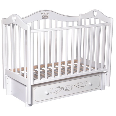 Детская кроватка-маятник Антел Каролина 55 белый